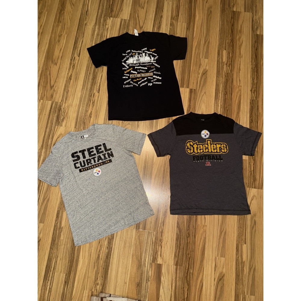 NFL Pittsburgh Steelers Men's T Shirt Large Graphic Tee T-Shirt NFL Team Lot‎